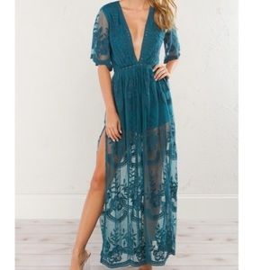 Honey Punch Teal Dress